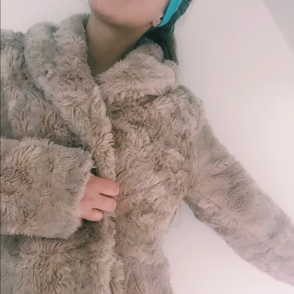 Free People Faux Fur Line Coat